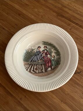 Salem China Godey Victorian Ladies Rimmed Soup Bowl USA VTG
